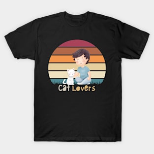 cat lover boy T-Shirt